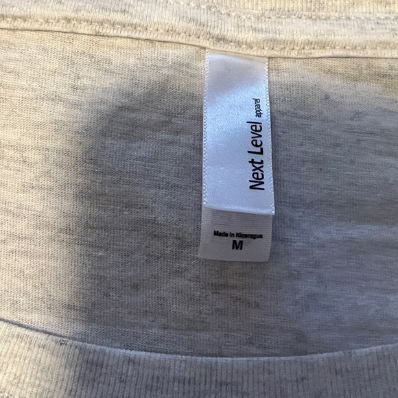 Next Level Light Gray Graphic “I Like Cats & Coffee Long Sleeve Shirt NWOT - Picture 12 of 13